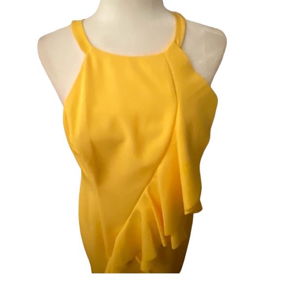 Vince Camuto Sheath Diagonal Double Ruffle Detail Dress Women's Size 12 - Picture 2 of 12